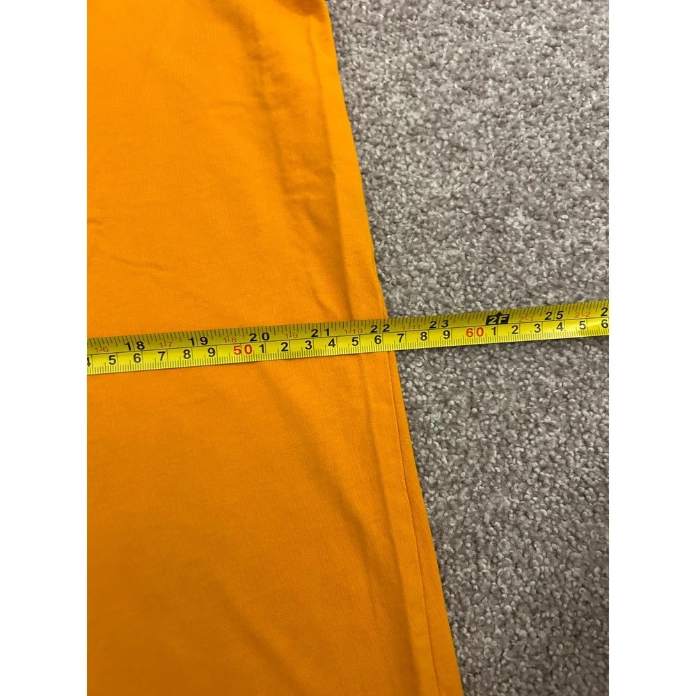 Nike T-Shirt Mens Large Orange Good Just Do It Ribbed Neck Embroidered Logo